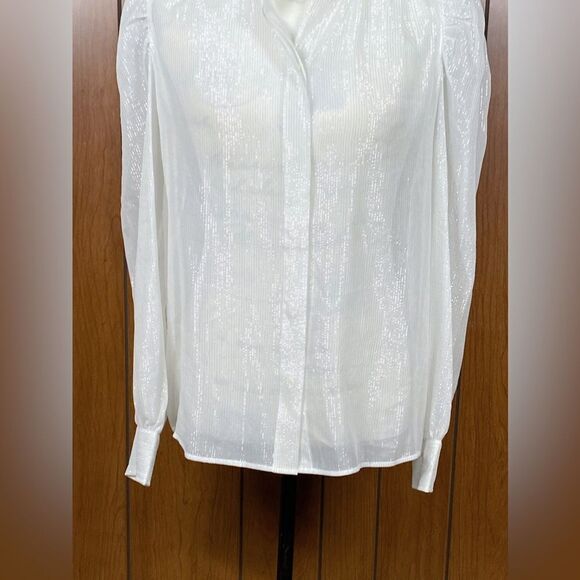 Frame Silk-Blend Long-Sleeve Blouse size M - Picture 8 of 14